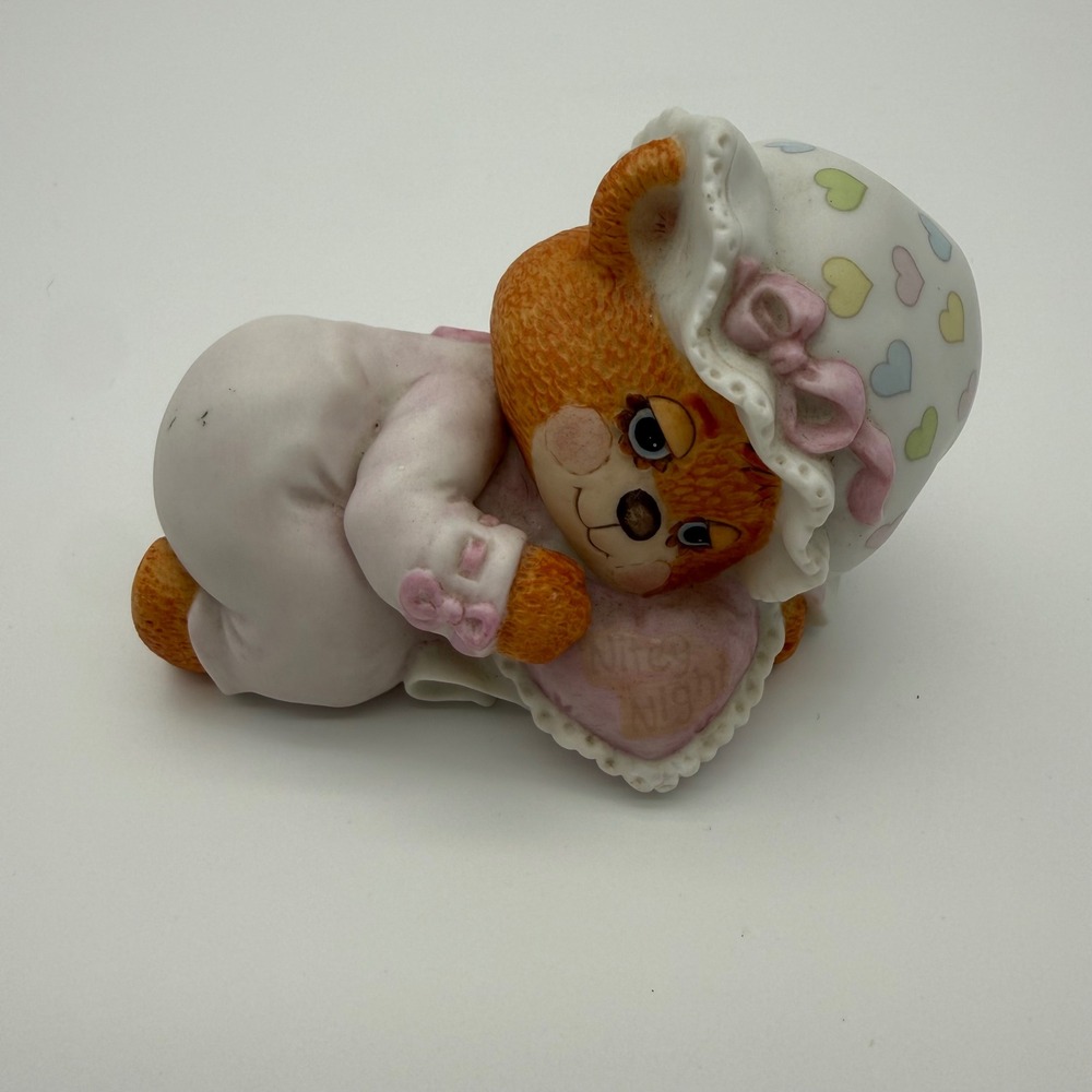 Enesco 1984 Sleeping Teddy Bear Baby Figurine